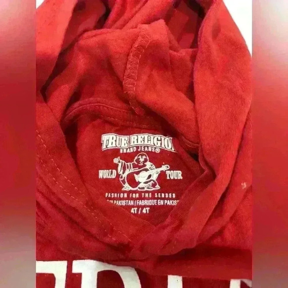 True Religion Toddler Boy Hooded Short Sleeve T-Shirt & Jogger Set Size 4T - Picture 4 of 5